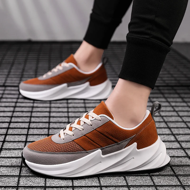 Мужские кроссовки из сетчатого материала Chaussure Homme в стиле пэчворк Лоферы для