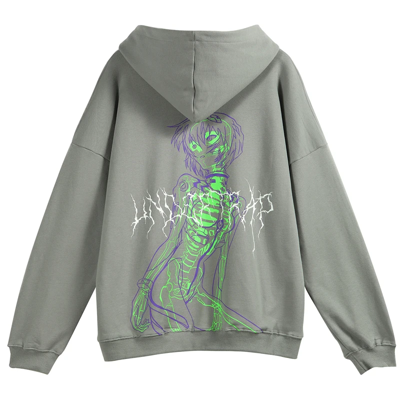 Мужская толстовка с принтом скелета уличная Толстовка в стиле хип-хоп Осень-зима