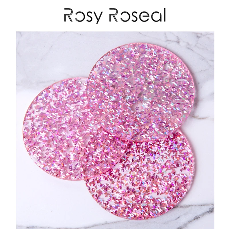 

Crystal Acrylic Round Star Coaster Non-slip Insulation Table Mat Coffee Cup Coaster Creative Gift Desktop Decoration