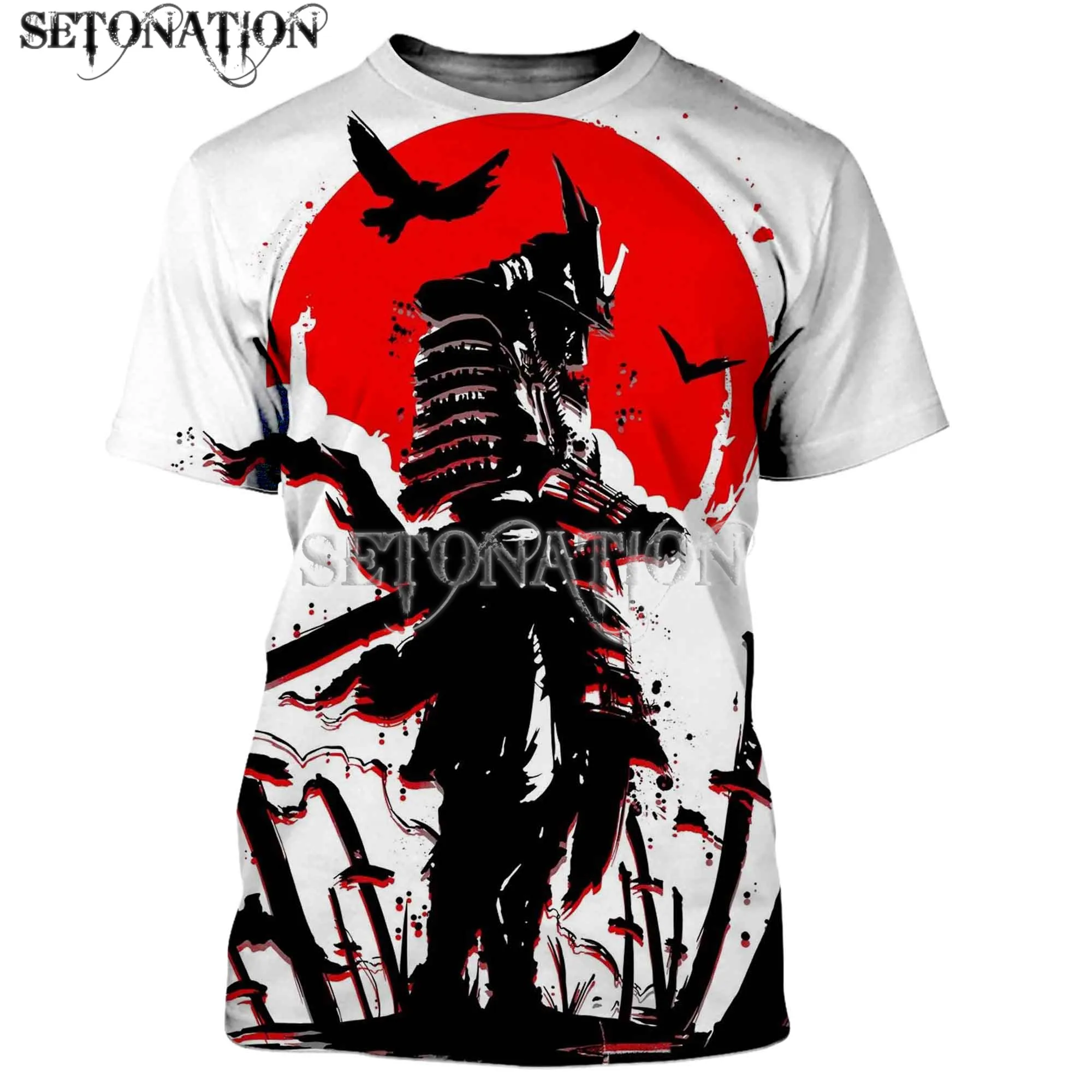 Футболки Samurai для мужчин и женщин Повседневная футболка с 3D принтом уличные топы