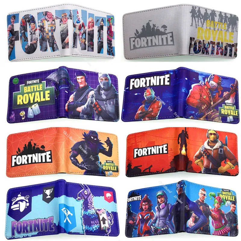 Мужской кожаный кошелек Fortnite искусственная кожа два сложения Короткие держатели