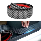 1 м Защитная Накладка на порог автомобиля защитная полоса из углеродного волокна пленка против столкновений наклейка на порог автомобиля аксессуары для стайлинга автомобиля