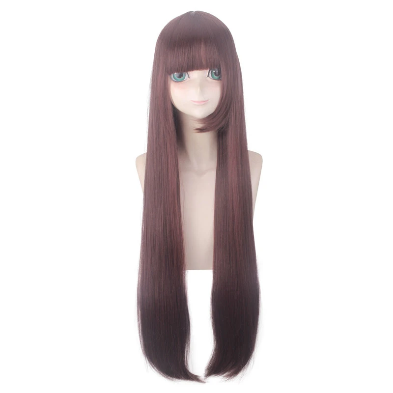 

Парики для косплея Акаги, коричневые, 100 см, длинные, прямые, термостойкие, синтетические, для Хэллоуина, вечерние, парики + парик