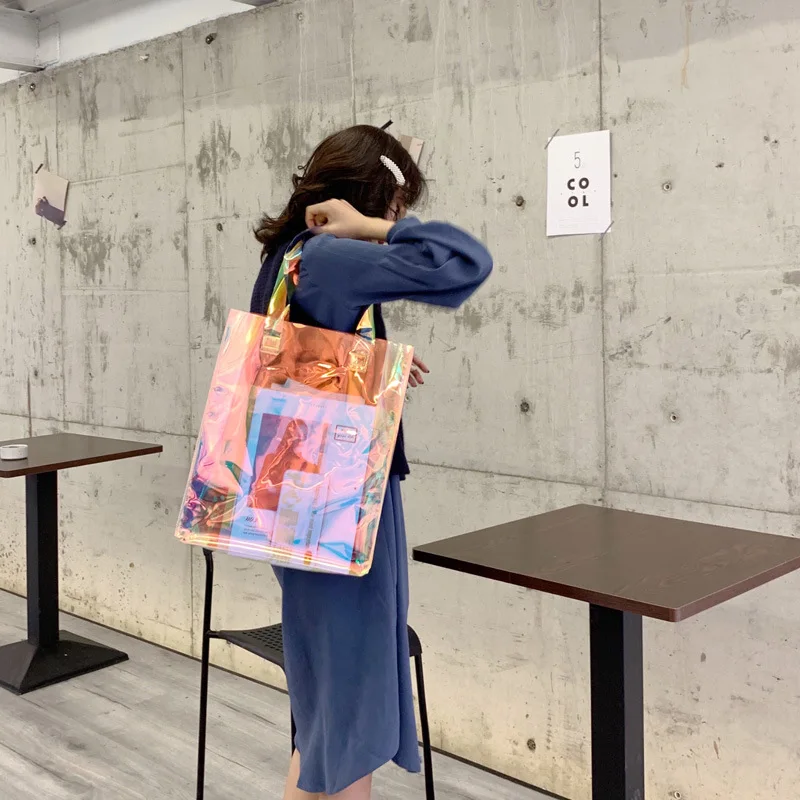 Модная индивидуальная прозрачная Портативная Лазерная упаковочная сумка