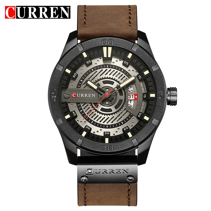 

Men's high-end casual calendar business waterproof belt quartz watch