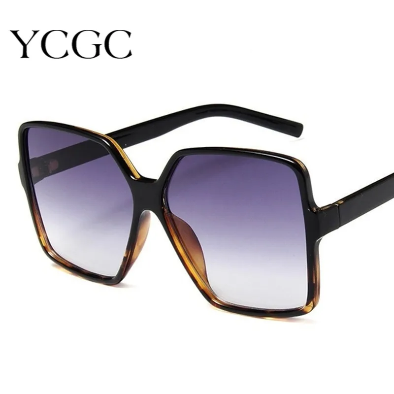 Большие Квадратные Солнцезащитные очки с леопардовым принтом в стиле ретро