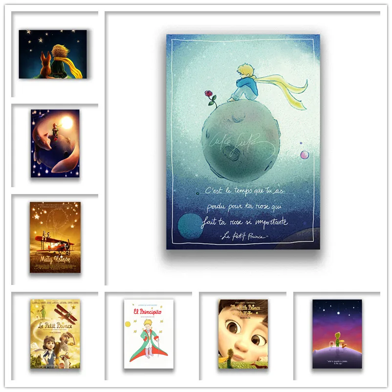 

Classic anime Le Petit Prince White Coated Paper Prints High Definition Clear Image Home Decoration Livingroom Bedroom Bar