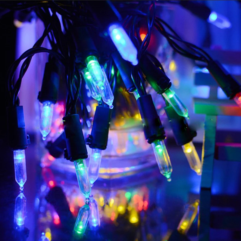 Солнечный светодиодный свет строка 100 светильник на мачте гирлянда из лампочек