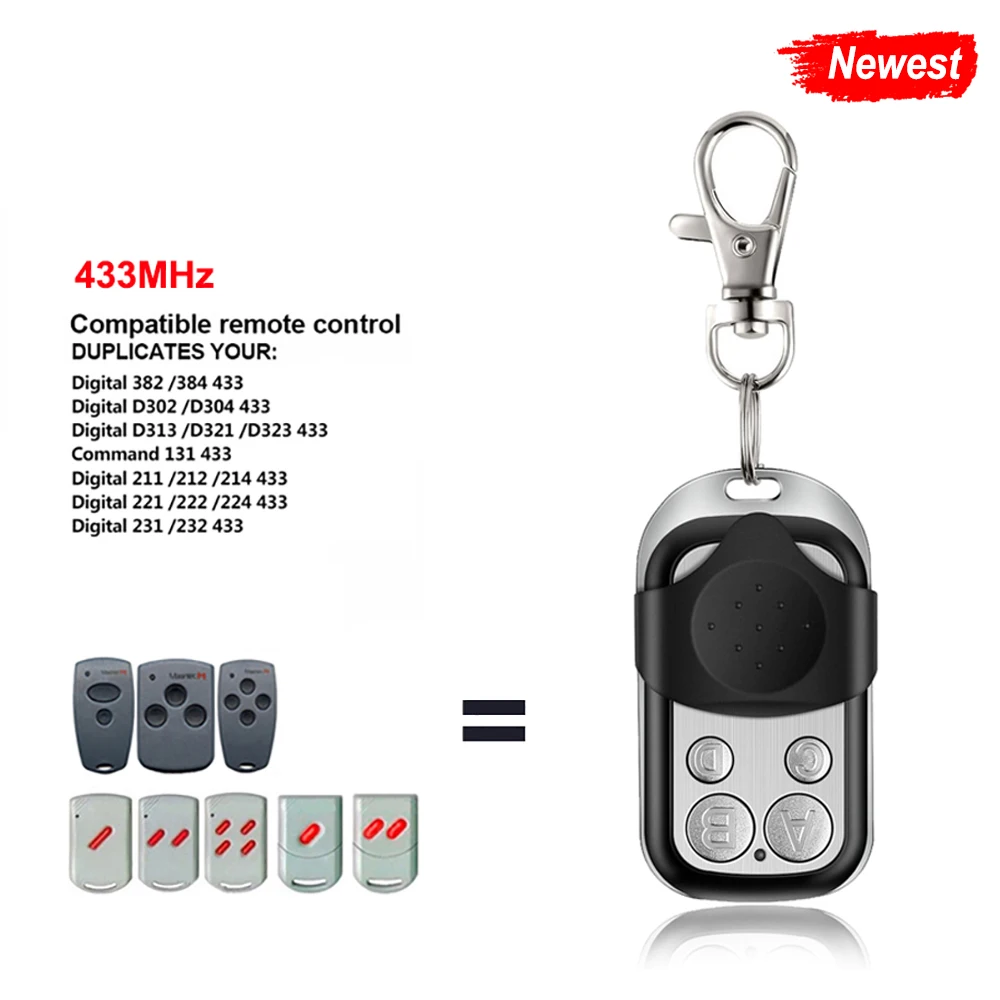 

For MARANTEC Digital 382 384 D302 D304 D313 D321 D323 Digital 211 433MHz Remote Control Clone For MARANTEC Garage Door Opener