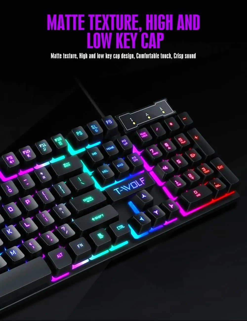 RU SHIPPINGGaming Mechanical Keyboard Mouse Set Rainbow Backlight Wired Mix Backlit Keyboard 104 Keys Anti-ghosting For Gamer Pc enlarge