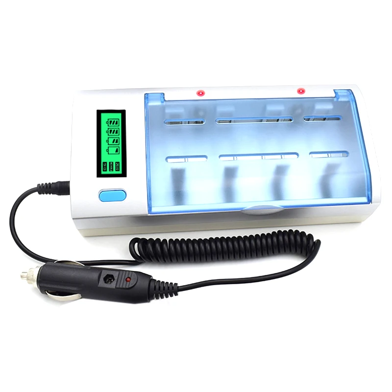 C906W мульти использование 4 слота ЖК дисплей зарядное устройство для Nimh Nicd