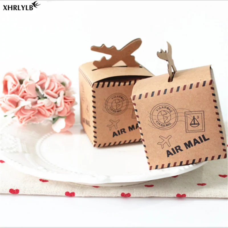 Коробка для конфет XHRLYLB в европейском стиле коробка из крафт бумаги ретро свадьбы
