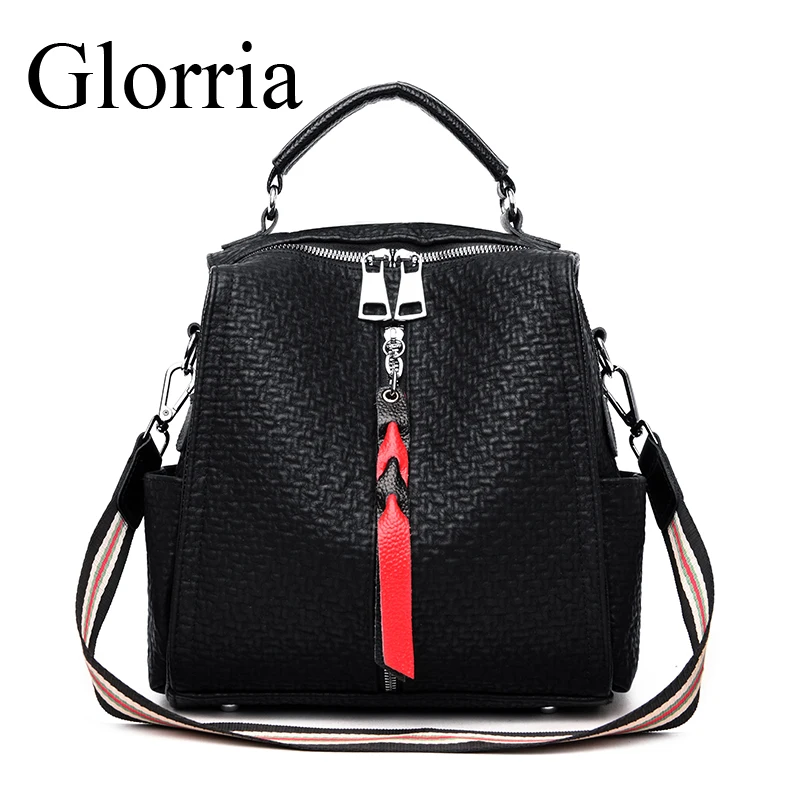 Рюкзак Glorria из мягкой кожи для женщин повседневные однотонные школьные ранцы