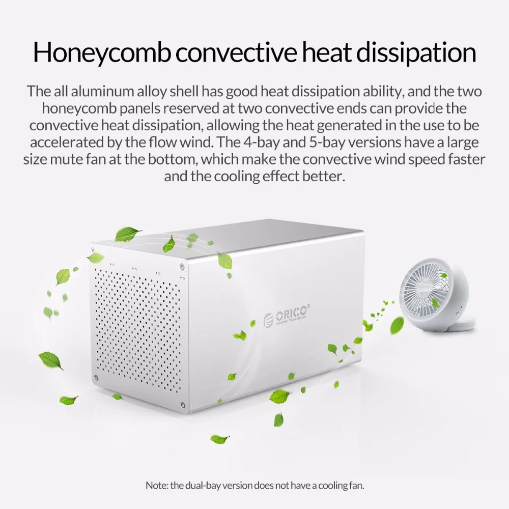 ORICO 3.5 inch 4 Bay SATA to USB C 3.0 HDD Enclosure Support 4*10TB Hard Drive Case 5Gbps High Speed Type-C HDD Docking Station