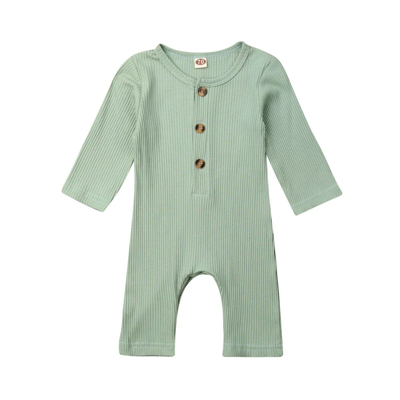 Детский хлопковый комбинезон на пуговицах с длинным рукавом | Мать и ребенок