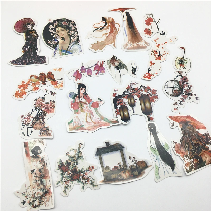 19 шт. древней китайской девушки Стикеры дневник этикетка (ы)/уп декоративные