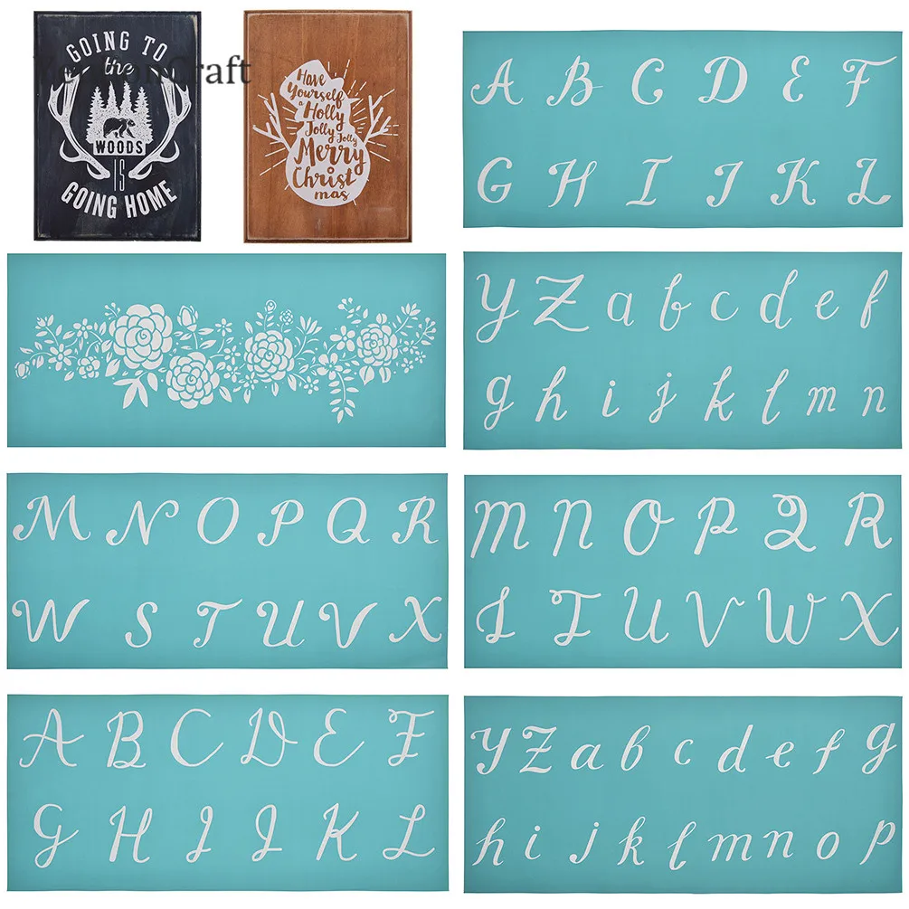 Шелковая трафареты для марок футболок с буквами алфавита цветами ручной