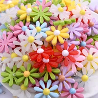 10pcslot 28mm mixed flower shape acrylic beads charm pendants for jewelry making diy decoration earring keychain accessories