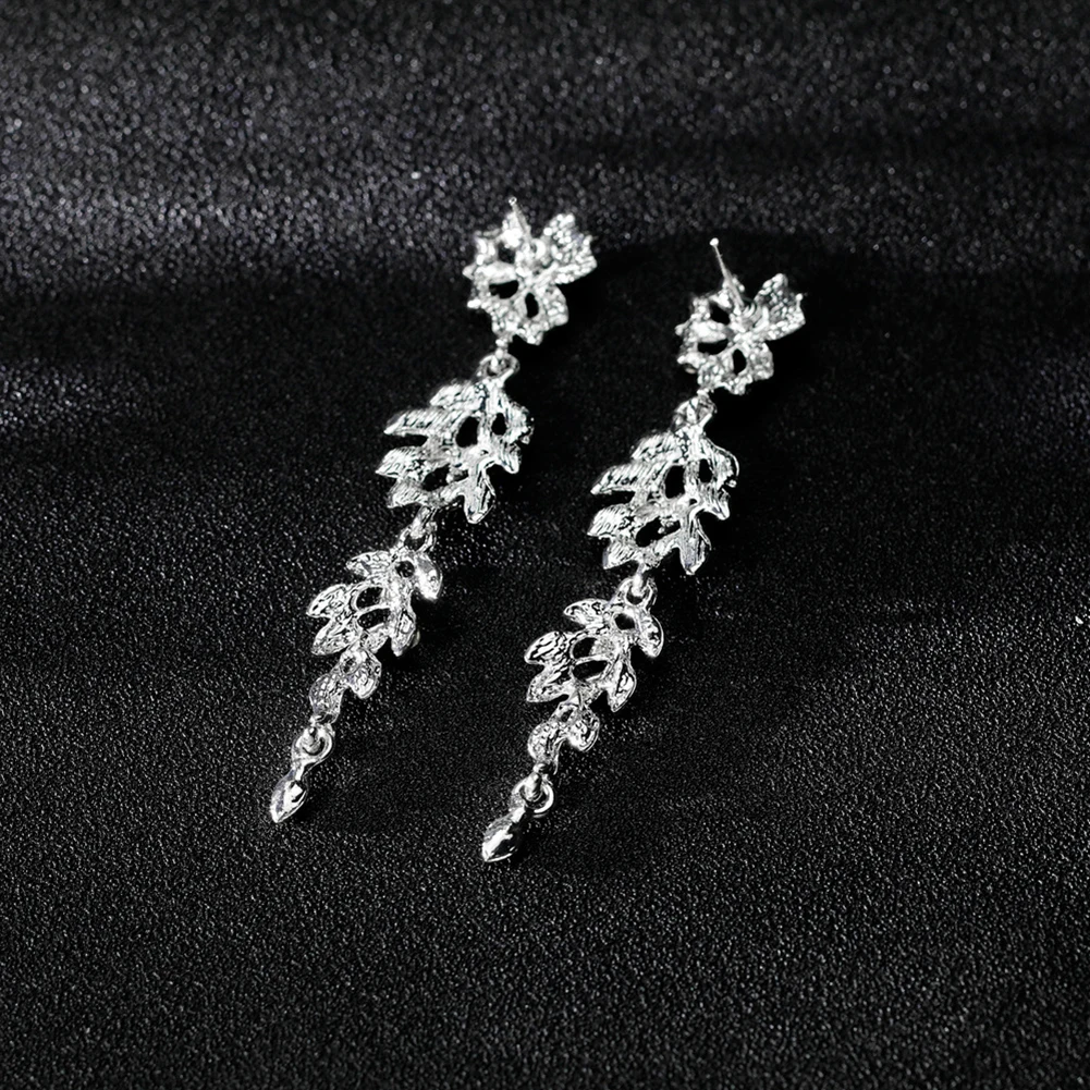 Модное рождественское ожерелье со стразами в виде листьев Sieraden, серьги для женщин, свадебные наборы украшений Joyas, подарки на год, шик