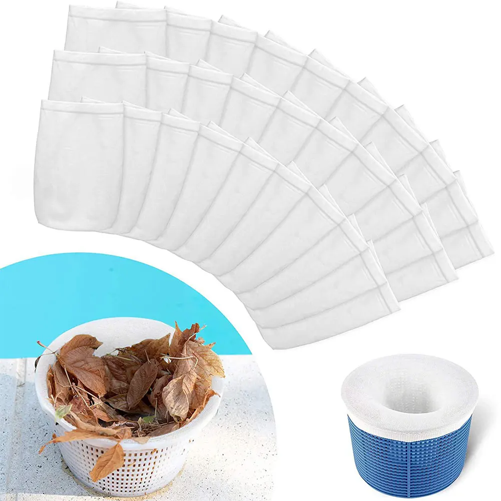 

40pcs Swimming Pool Filter Skimmer Socks Nylon Swimming Pool Filter Socks For Baskets And Skimmers White Pool Supplies Wholesale