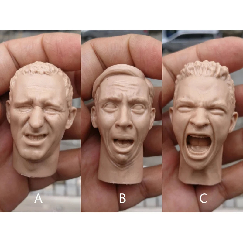 

1/6 Scale WWII Male Unpainted Head Sculpt Facial Expression