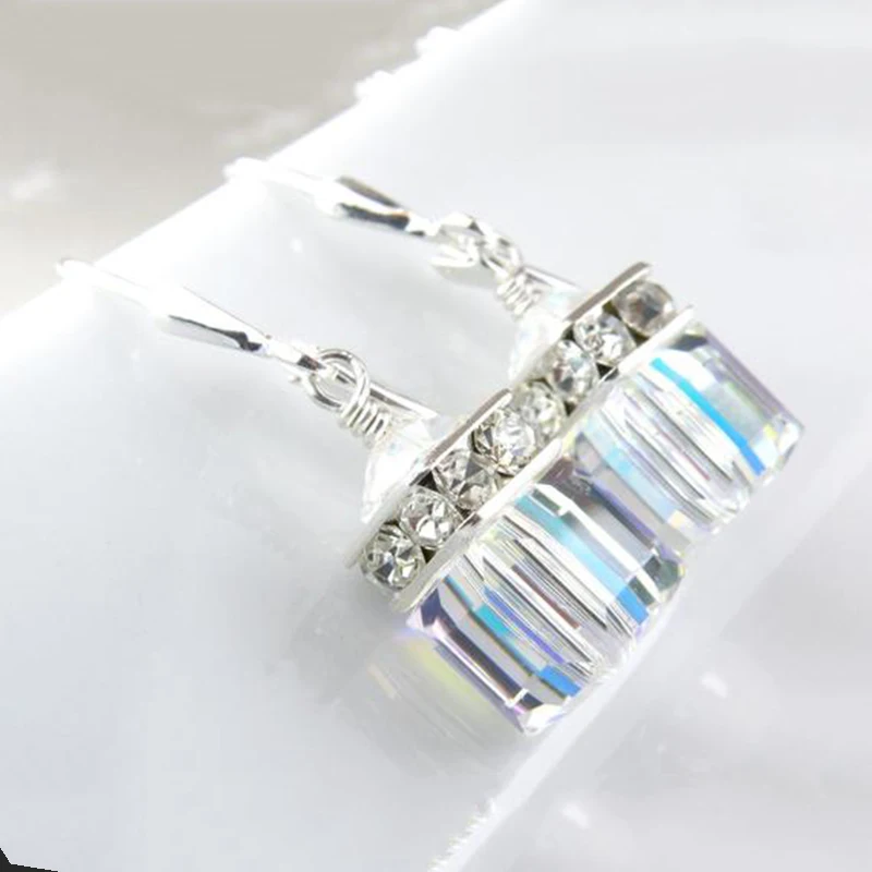 Модные большие круглые серьги небесно голубые циркониевые свадебная бижутерия