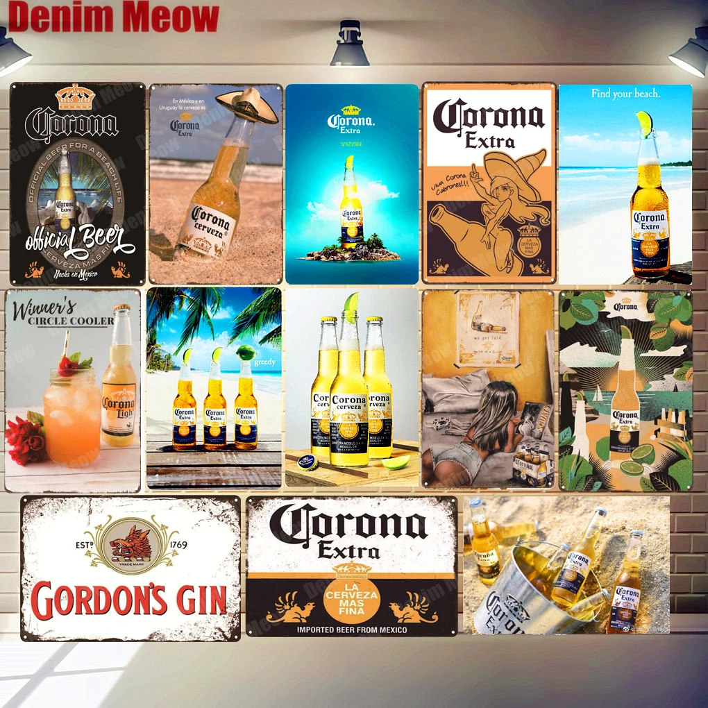 Металлическая жестяная вывеска для пива Corona abабсолюt Miller Time настенный