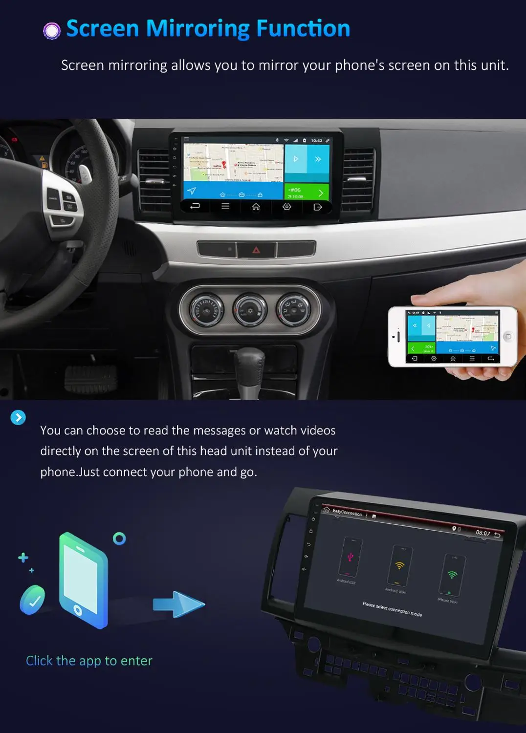Bosion Android 10 0 автомобильный DVD для MITSUBISHI LANCER 1 дюймов 2 DIN 3G/4G gps Радио Видео плеер с