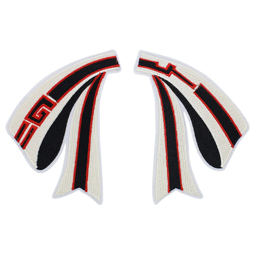 1 пара Белых Вышитых нашивок для галстука аппликация термоклейкие нашивки одежды