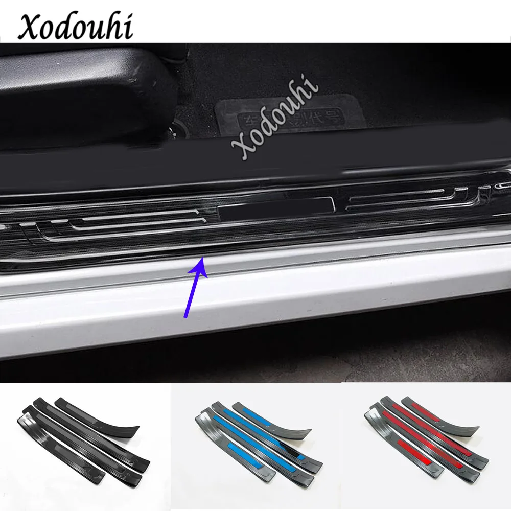 

Car Stainless Steel Pedal Door Sill Scuff Plate Cover External Outside Threshold 4pcs For Honda Civic 10th Sedan 2019 2020 2021
