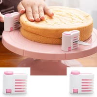 2pcsset layerer cake slicer diy bread cake cutter adjustable leveler slicer cutting fixator kitchen utensil gadget tools