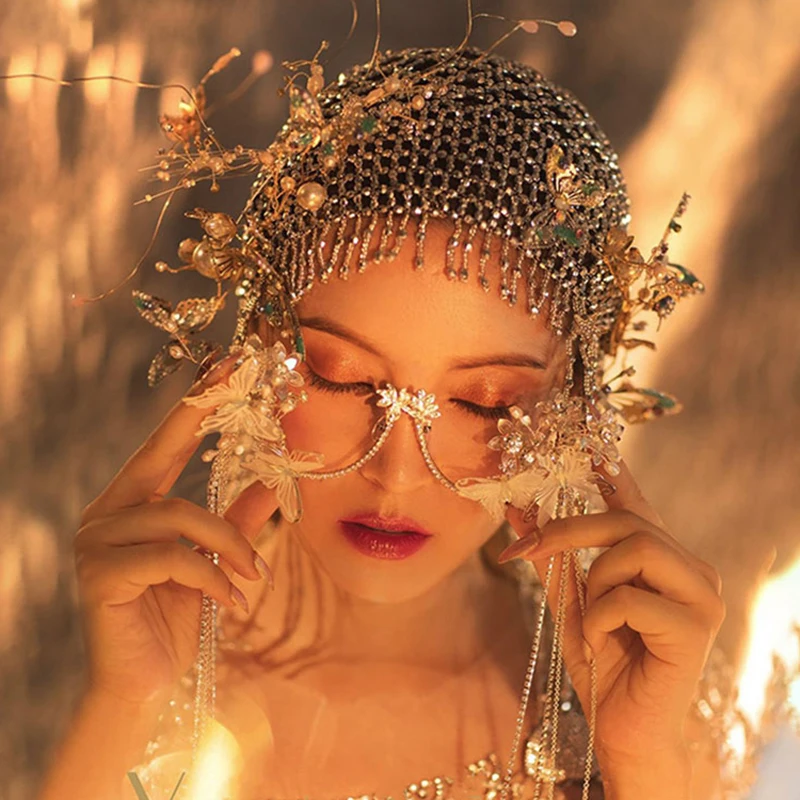 Модные аксессуары оправа для очков шляпа Бабочка полуочки головной убор