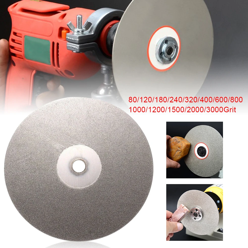 

6" 150mm 80~3000 Diamond Coated Flat Lap Wheel Lapidary Polishing Grinding Disc for Jewelry Glass Rock