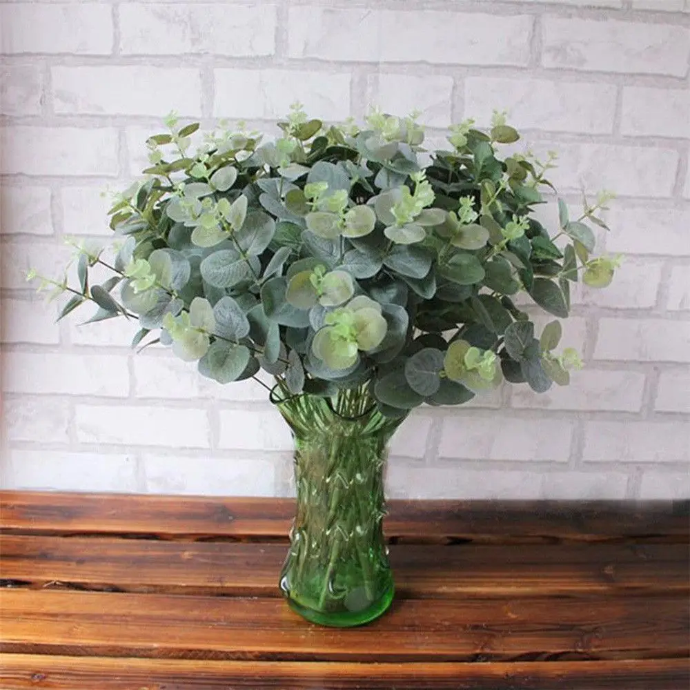 

Leaf Fake Home Flowers Green Plant 16 Heads Eucalyptus