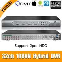 32ch 1080n dvr 5 in 1 coaxial cvi tvi ahd surveillance video recorder systems hybrid nvr for ahd 8ch ip support 2pcs hdd xmeye