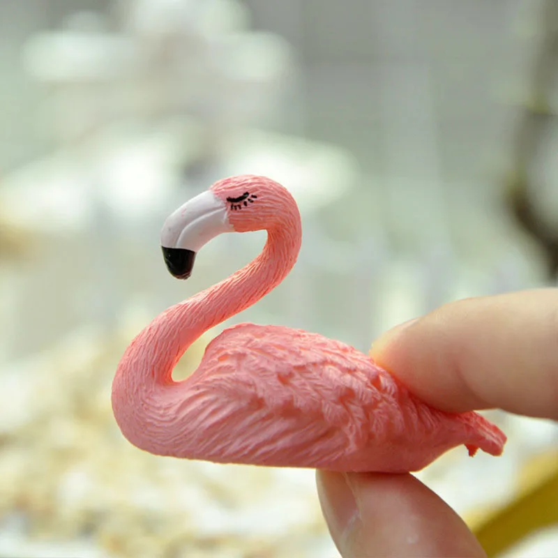 Фигурка животного в виде розового фламинго Топпер для торта на день рождения