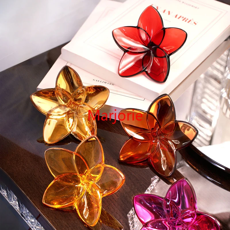 

New Hot Sale Glass Crystal Flower Decoration Bloom Series Happy Bright Color Decoration Home Decore Flower Decoration