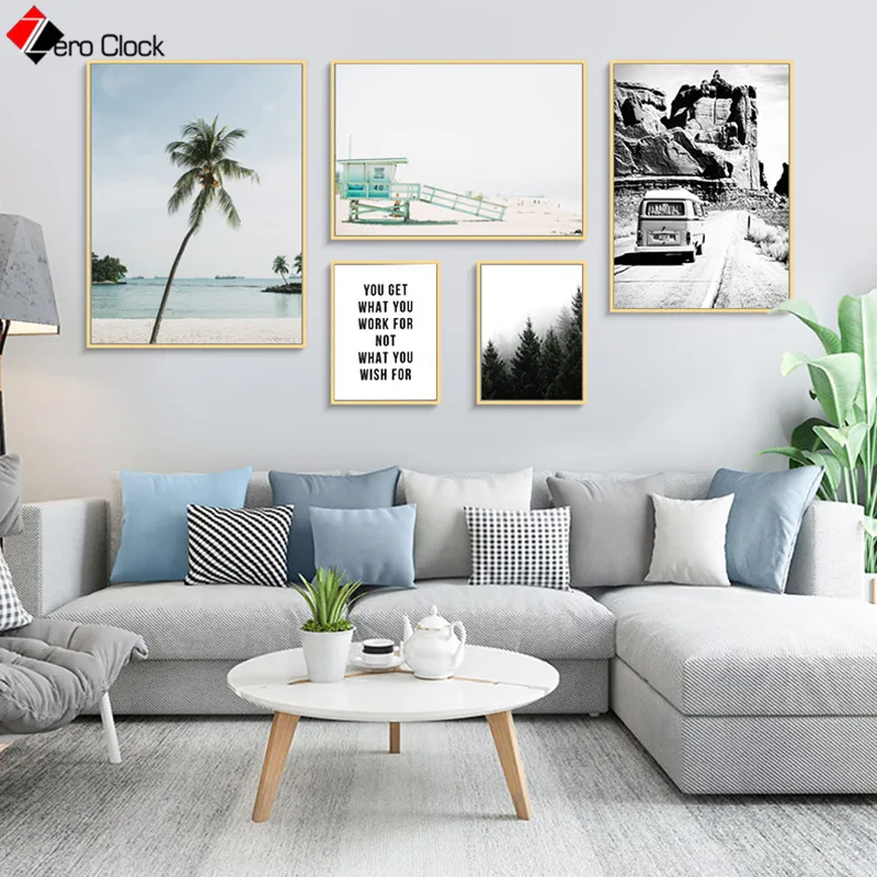 Пальмовое дерево печать цитаты пляж плакат Калифорния природа настенное