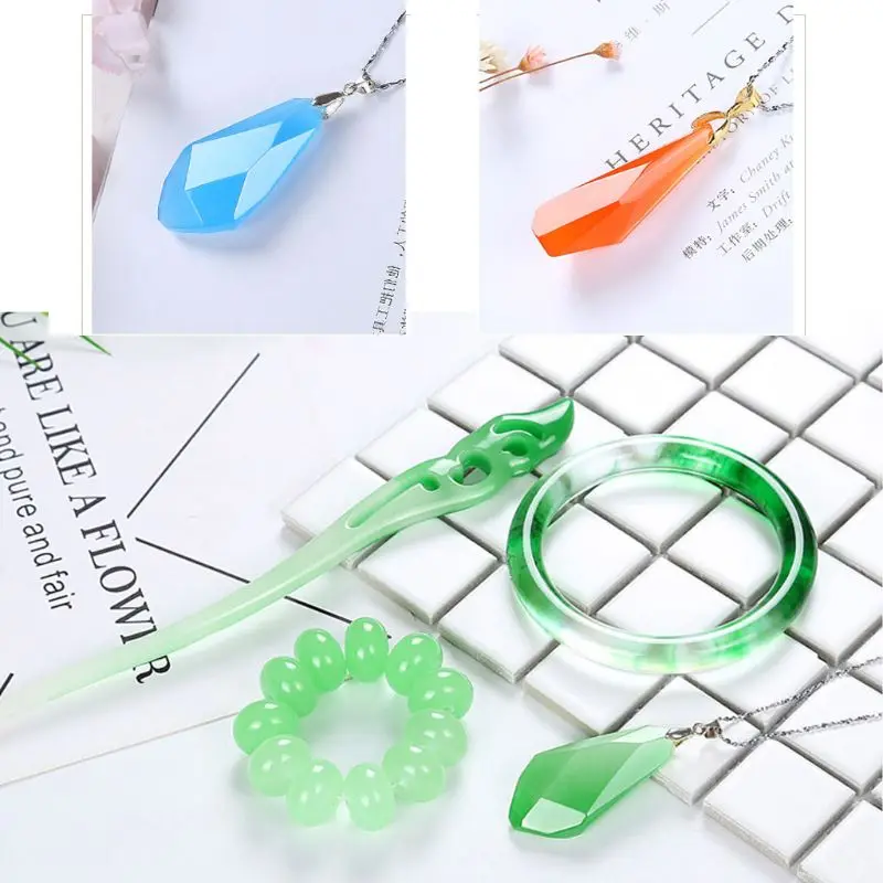 

Magic Handmade Jade Agate Crystal Stone Powder Pigment Resin Mold Jewelry Making R2LE