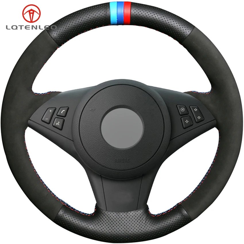 Черный замшевый чехол LQTENLEO из натуральной кожи для BMW E60 E61 530d 545i 550i E63 E64 630i 645Ci 650i 2003