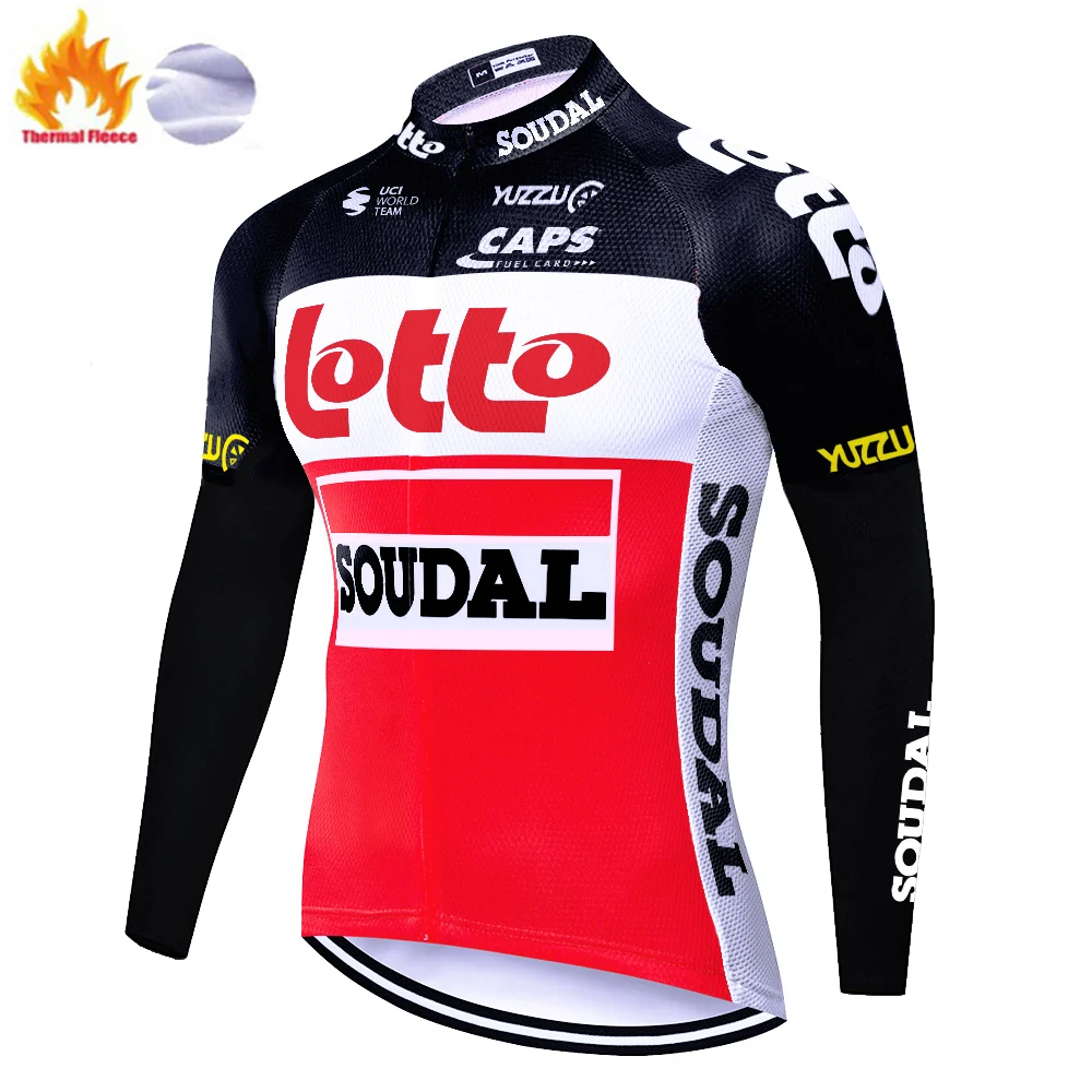 2020 lotto soudal команда Велоспорт Джерси термальный флис с длинным рукавом