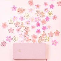 40 pcspack pink sakura flowers and leaf paper decorative stickers handbook decoration