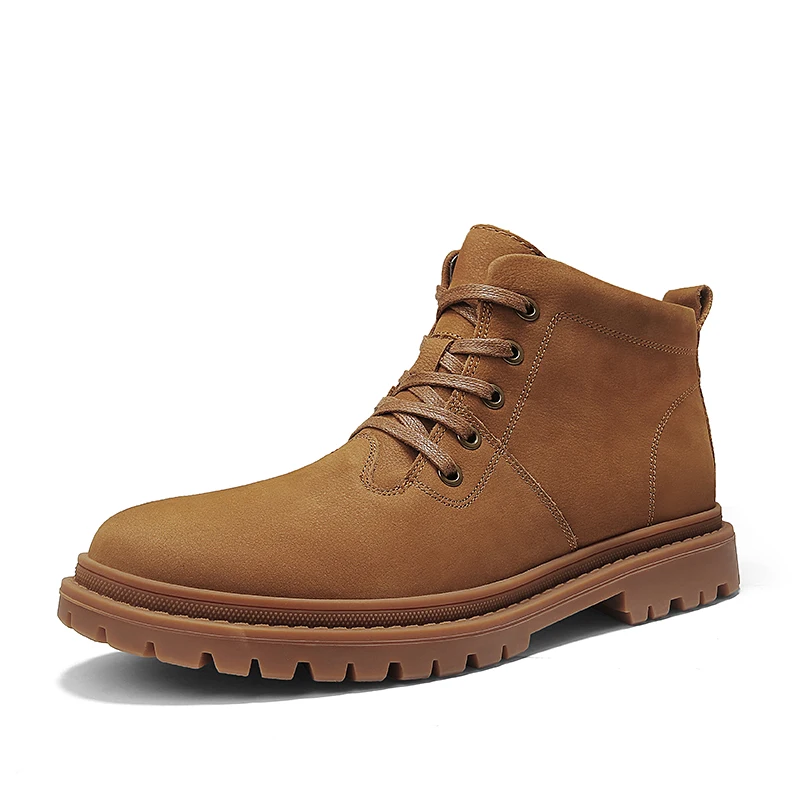 

Autu Winter Men's Brogue Boots Cow Genuine Leather Men Shoes Fashion Motorcycle Boots Man Comfortable Ankle Boots Casual Shoes %