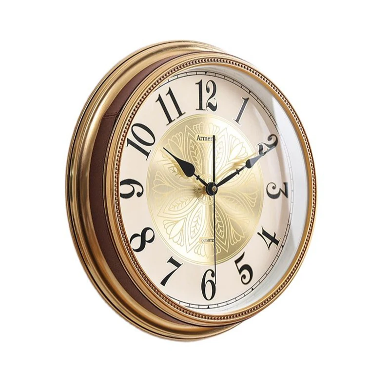 

Golden Large Wall Clock Vintage Metal Wall Watches Home Decor Living Room Decoration American Luxury Creative Clocks Zegary Gift