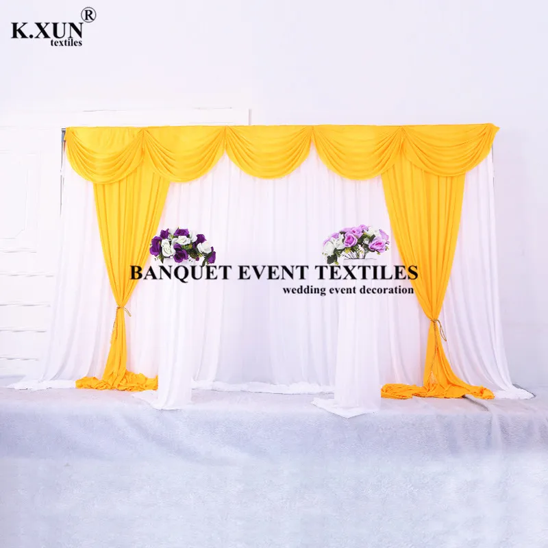 Tel&oacute;n de fondo de seda de hielo para boda, escenario con colores de Swag tel&oacute;n de fondo, decoraci&oacute;n para eventos y fiestas, 10 pies, 20 pies-2