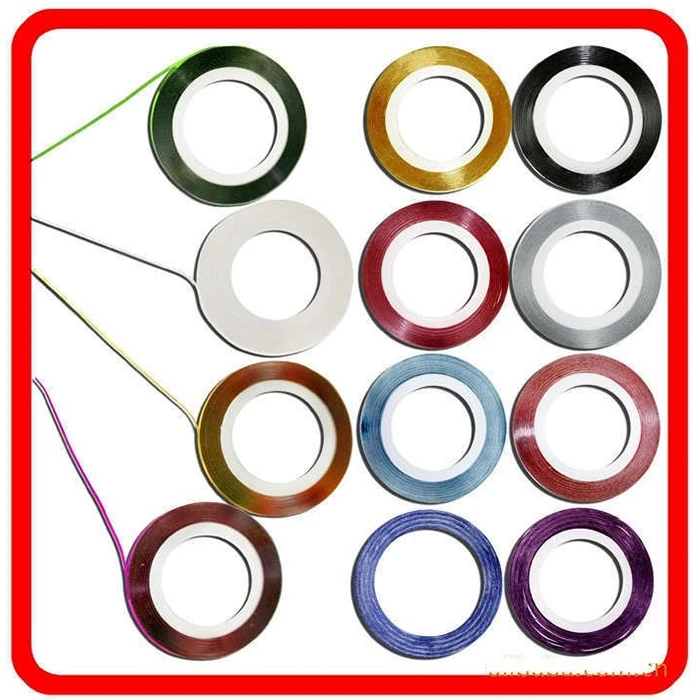 18Pcs / Bag Mixed Colors Radium Nail Line Sticker Roll Striping Tape with 12 Pattern nets Ur Sugar Strong netic | Красота и здоровье