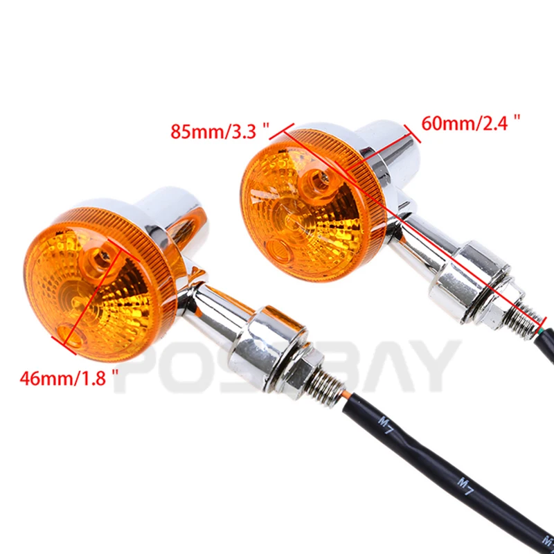 POSSBAY Motorcycle Turn Signal Light Motorbike Indicators Moto Lamp Flasher Scooter Rear Amber for Honda Harley BWM Yamaha |