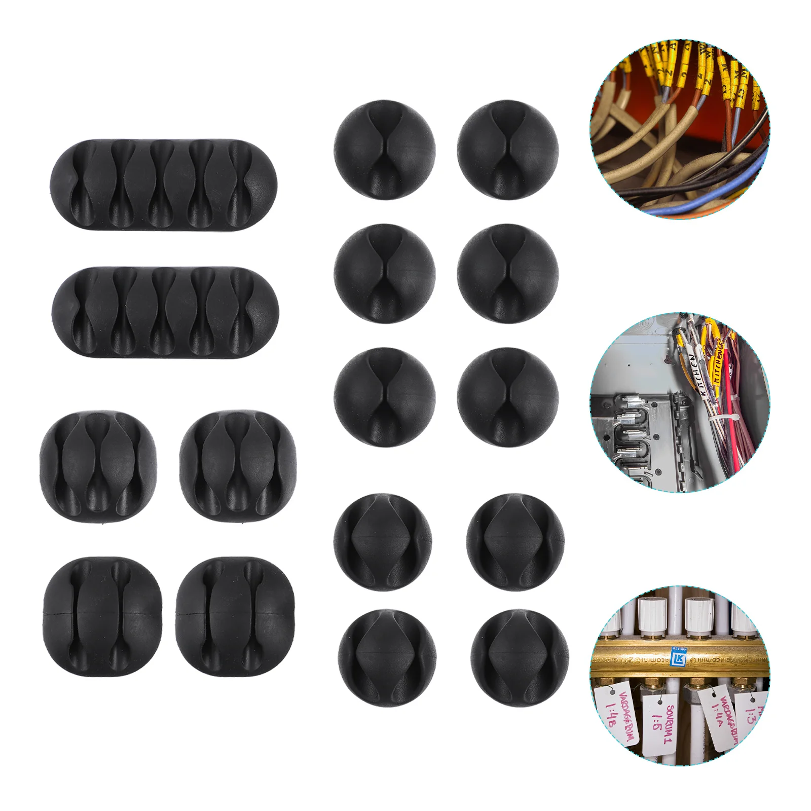 

1 Set Cable Clip Desktop Cable Management Clip TPR Self-adhesive Cord Organizer
