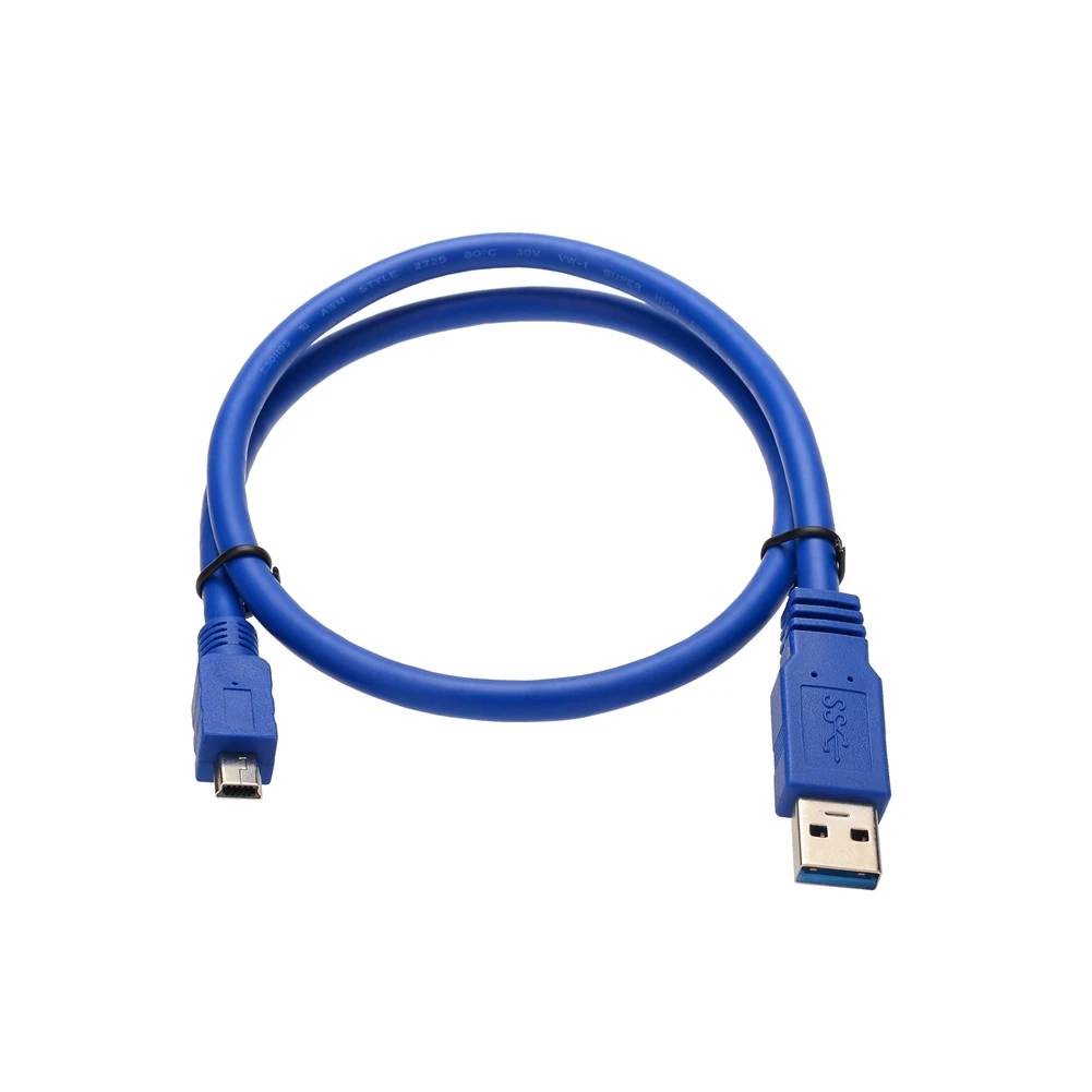 10pin Mini USB 3.0 Cable SuperSpeed Blue - Type A-Male to B 10-Pin Male 1 Meter (3 Feet) Round | Электроника
