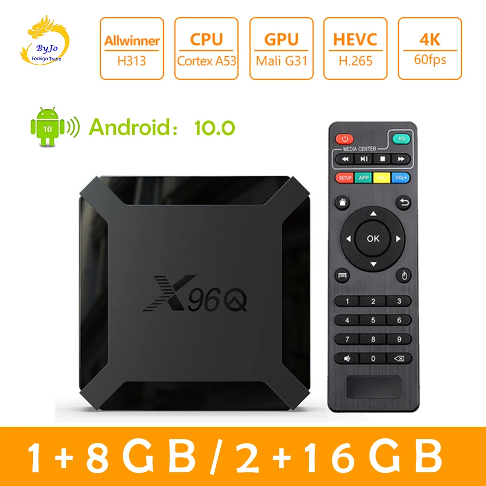 

ТВ-приставка X96Q, Android 10,0, Allwinner H313, четырехъядерная, 4K, 1G, 8G, 2 ГБ, 16 ГБ, медиаплеер